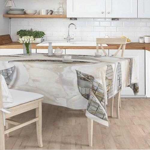 Tablecloth Living Room Kitchen grey color leaf pattern micro fabric cover runner pattern Free Shipping