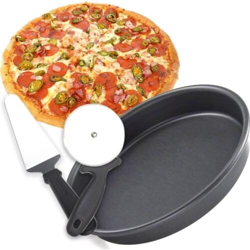 Pizza Pan 10inch/Set Kitchen Bakeware Round Pattern Deep Dish Tray Metal Aluminum Alloy Non-stick Baking Pastry Tool Kitchenware