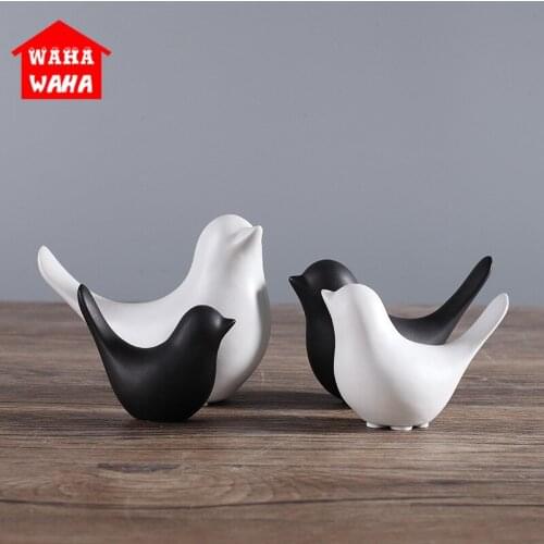 Modern Minimalist Nordic Minimalist Black Ceramic Bird Abstract Desktop Decoration Soft Decoration Home Model Room Decoration