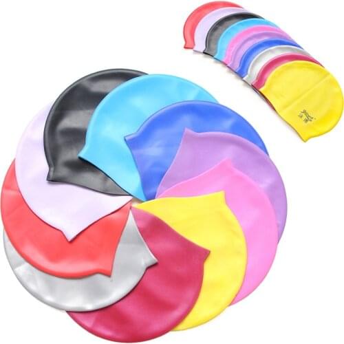 UNISEX ADULT CHILDREN SILICONE SWIM SWIMMING HATS CAPS ONE SIZE FIT FOR ALL