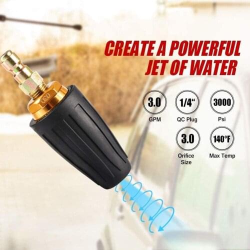 Rotating Dirt Blaster Turbo Nozzle 1/4" Quick Release Plug Connector 25/30/35/40mm for High Pressure Washers Car Washing Machine