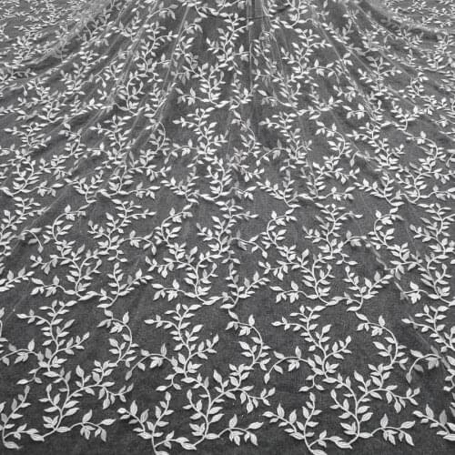 Embroidered Leaf Lace Fabric Wedding Dress Children Dress Skirt DIY Sewing Accessories RS2931