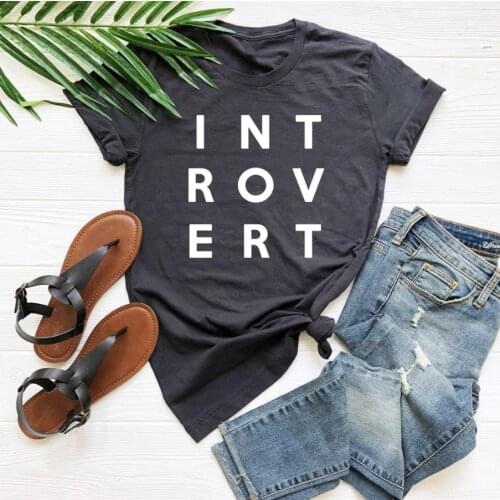 Introvert Women tshirt Casual Cotton Hipster Funny t shirt For Lady Yong Girl Top Tee Drop Ship ZY-18