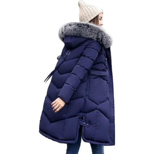 2020 New Arrival Winter Jacket Women Warm Thicken Long Fur Womens Winter Parka Parkas Hooded Female Coat Cotton Padded