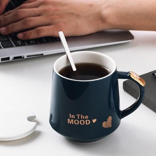 Gold love ceramic mug mug creative gifts fashion cup student couple breakfast milk coffee mug LB33