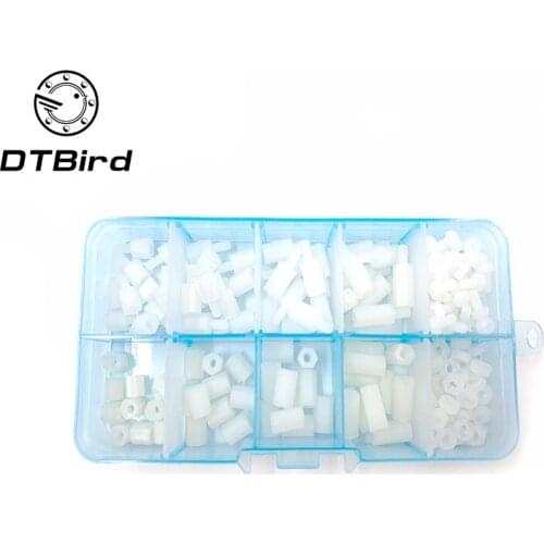 180Pcs/lot M2 M2.5 M3 M4 Nylon Standoff Spacer Female Male Hex Column Plastic Spacing Screws For PCB Motherboard Fixed Set NL002