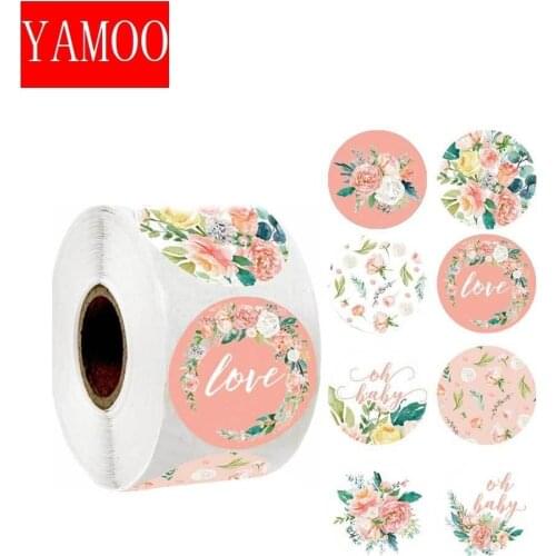 8 kinds of design flowers thank you stickers for Christmas stickers scrapbooking packaging seal labels stationery s