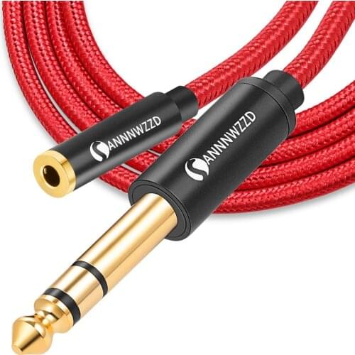 6.5mm Male to 3.5mm Female Audio Cable For Amplifier Console Guitar Recording Adapter 6.5mm TRS 1/4'' Male to 3.5mm Female Cable