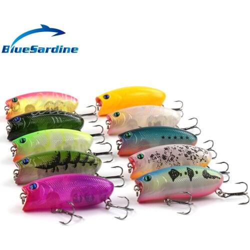 BlueSardine 10PCS New Minnow Fishing Lures Crank Artificial Bait Plastic Hard Bait 10.5G 5.5CM