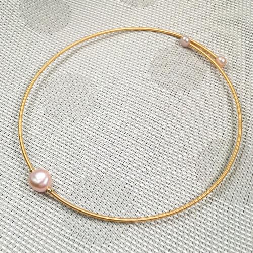 Natural Freshwater Pearl Beads 9-10 Mm Copper Necklace Charms For Elegant Women Wedding Dress Gift