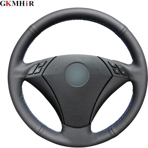 Hand-stitched Black Artificial Leather Steering Wheel Cover for BMW 530 523 523li 525 520li 535 545i E60