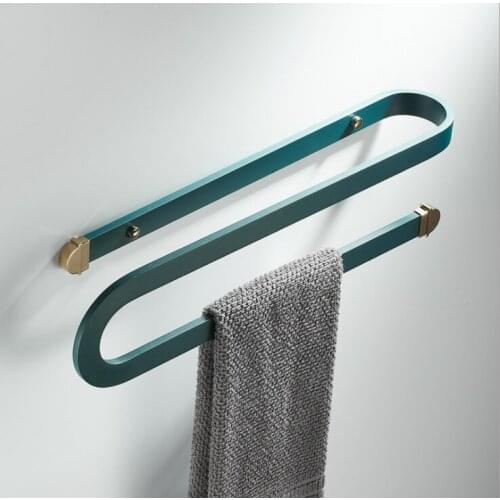 Green color Bathroom towel bar towel pole towel rack towel holder space aluminum material special design