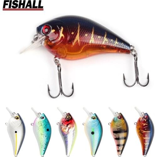 Fishall Square Bill LC 1.5 2.5 Crankbait Wobbler Rattle Sound 60mm 70mm Floating Crank Lure Bait for Bass Fishing