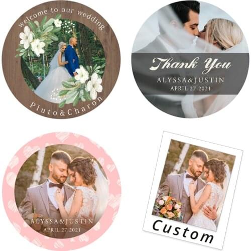 4.5cm Custom Stickers Printing Photo Wedding Sticker Personalize Design Label Birthday Party Stickers Invitations Seal Labels