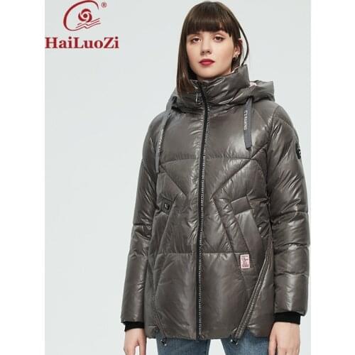 HaiLuoZi 2021 Womens Winter Jacket Classic Oversize Casual Thick Women Coat Hooded Parka Female Clothing Plus Size Outwear 852