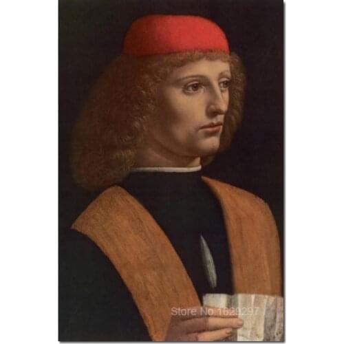 Paintings for living room wall Il Musicista Leonardo Da Vinci High quality Hand painted
