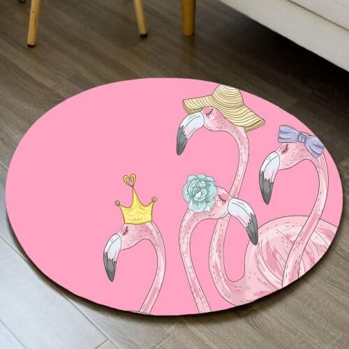 Flamingo Bird Leaves Printed Door mat Doormat Round Floor Door Non Slip Custom Mat For Living Bed Room