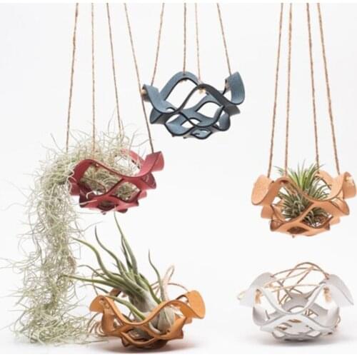 Leather Hanger Basket Indoor And Outdoor Hanging Plant Stand Suitable For Home Decoration Unique Design High Quality Practical
