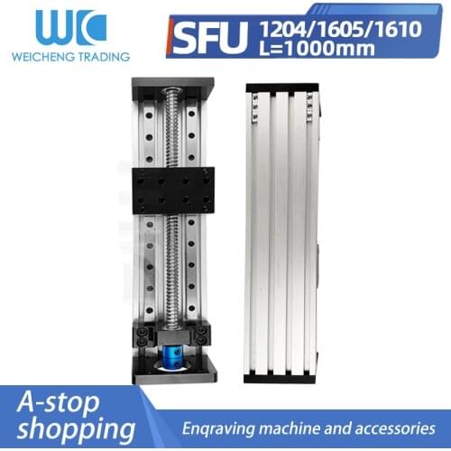 GX80 Inch Square Rail SFU1605/1204/1610 1000mm Ball Screw Sliding Table Sliding Cross Linear Slide Platform Guide XYZ Shaft