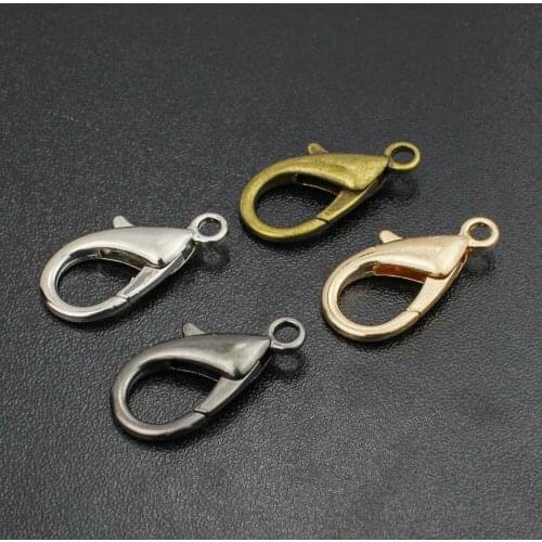100pcs Metal Snap Hook Trigger Lobster Clasps Clips for Leather Craft Bag Strap Belt Webbing Key chain