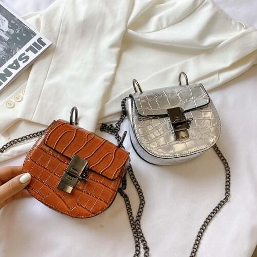 Fashion Exquisite Shopping Bag Street Shoulder Crossbody Bag Women Leather Stone Print Hasp Chain Purse Handbag