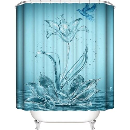 Fashion 3D Digital Printing Shower Curtain Home Beach Starfish Pattern Waterproof Polyester Shower Curtain Can Be Customized