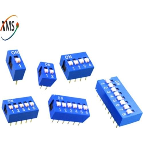 10pcs Slide Type Switch Module 1 2 3 4 5 6 7 8 10 PIN 2.54mm Position Way DIP Pitch Toggle Switch Blue Snap Switch Dial Switch