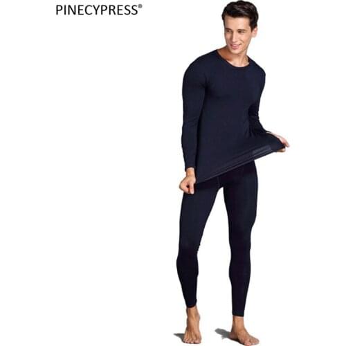 95% Cotton 5% Spandex Autumn Winter Men Pajamas Suit Elastic Under Trousers T Shirt Round Neck Leggings Long Johns Underwear Set