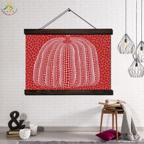 Red Pumpkin Abstract Art Modern Wall Art Print Pop Art Posters and Prints Scroll Canvas Painting Wall Pictures for Living Room
