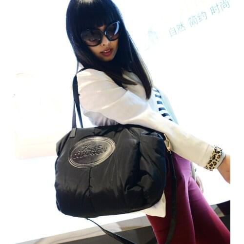 2020 New Winter Women Handbags Ladies Warm Tote Bag Fashion Space Cotton Material Large Package Down Bag Sac A Main Bolsa