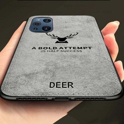 Deer pattern fabric cloth phone cover case for oppo findx3 find x3pro x 3 x3 pro 3x 5g 2021 soft silicone bumper shockpoof coque