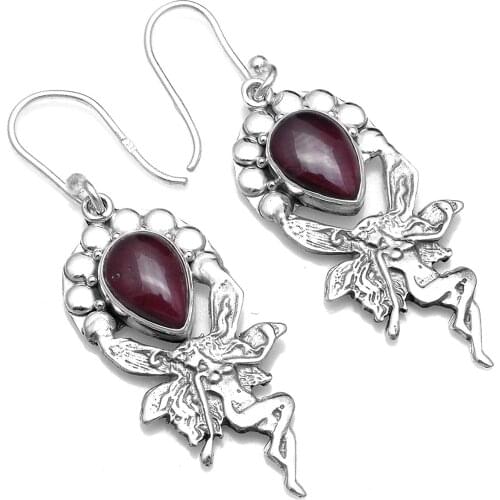 Genuine Pink Rubellite 925 Sterling Silver Earrings, 46.2 mm, AE2546