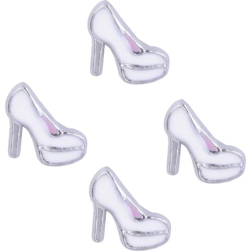 20Pcs/lot Women High-heeled Shoes Floating Locket Charms Finding Living Women Party Gift Jewelry