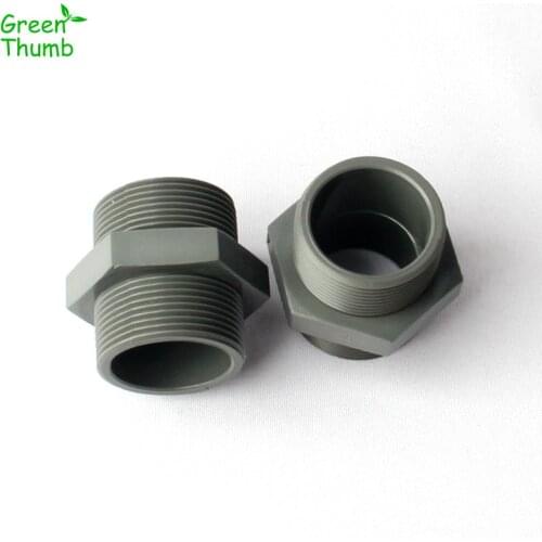 1pc 1.5 Inch Male Thread PVC Pipe Fitting Coupler Adapter Outside Diameter 47mm Quick Connector For Garden Irrigation
