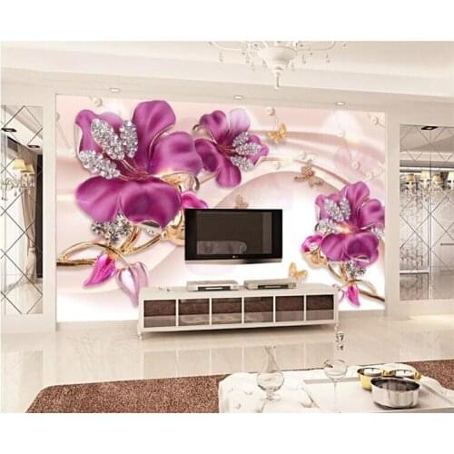 Custom Floral jewelry mural wall paper home decor home improvement decoration wall painting wallpapers for living room
