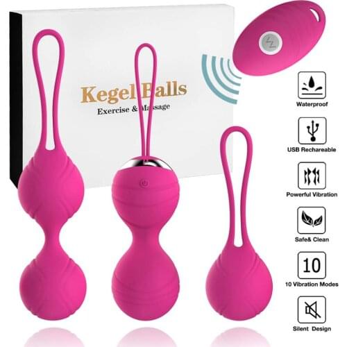4pcs Silicone Kegel Balls Exercises Beads Vaginal Kegel Simulator Vibrating Egg Remote Control Chinese Balls For Women Sex Balls