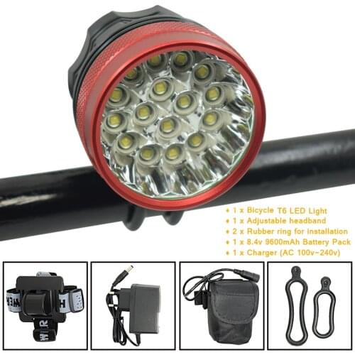 Super Bright Bike Light 40000lm 16 * XML-T6 Bicycle Front Light LED Lamp 3 Modes Headlight Outdoor Cycling lamp Bike Accessories