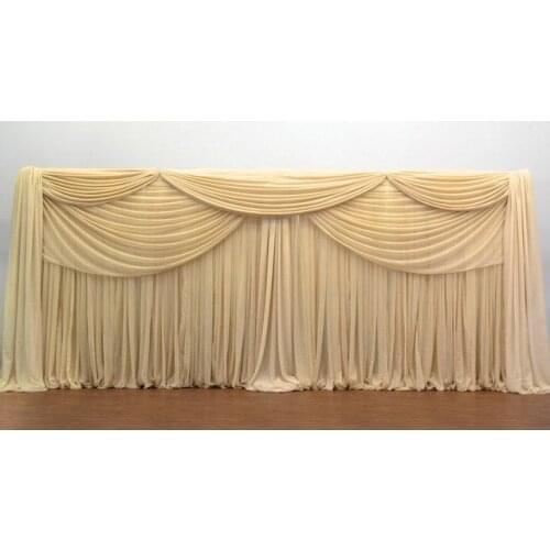 Light Champagne Wedding Backdrop Wedding Stage Curtain Wedding Decoration 3M*6M