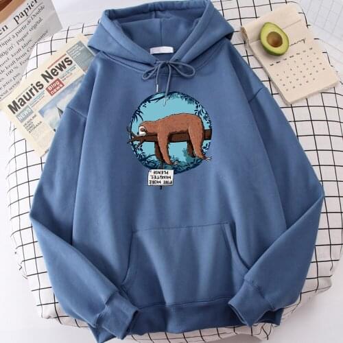 Sleeping Sloth Personality Print Hoody Woman Fleece Casual Fleece Sweatshirts Autumn S-Xxl Hooded Fashion Quality Sportswear Men