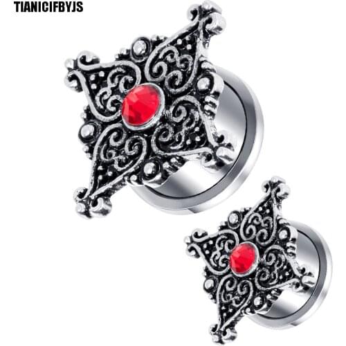 TIANCIFBYJS New Arrival Ear Plugs And Tunnels Wholesale Body Jewelry Stainless Steel Piercing Stretcher Gauge Flesh Tunnel 70pcs