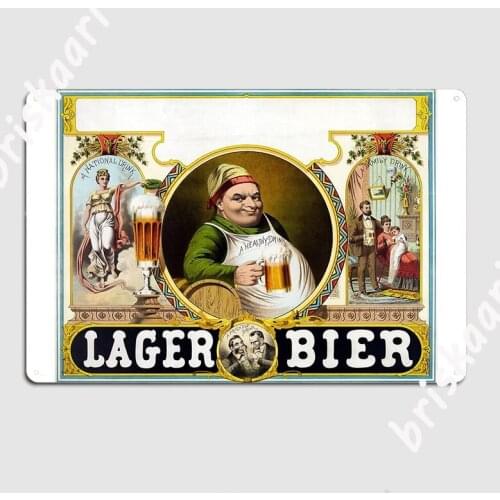 Vintage German Lager Bier Advertisement Metal Sign Wall Decor Wall Funny pub Tin sign Poster
