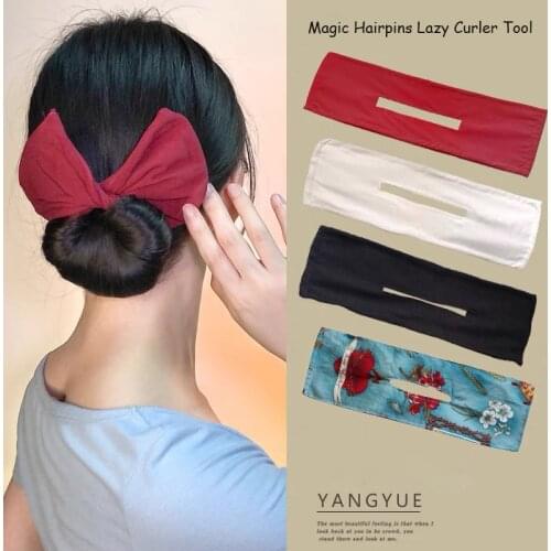 Wire Bow Hair Clip For Women Vintage Printed Twisted Headband Korean Magic Hairpins Lazy Curler Tool Wedding Hair Accessories