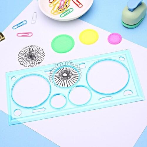 1PCS Educational Learning Tools Geometric Ruler Drafting Tools Gear Ruler Cute Stationery Cartoon Magic Ruler For Children Gift
