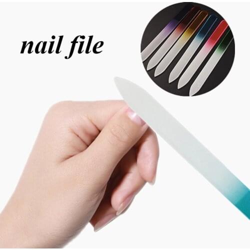 1pc Nail Sanding Sandpaper Monochrome Crystal Glass Nail File Fashion Nail Polish Strip Grinding Polishing Tool For Manicure