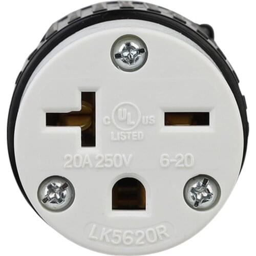 L6-20P 20-Amp 250 Vac 3 Pin Female Socket For Generator Cords NON-SLIP