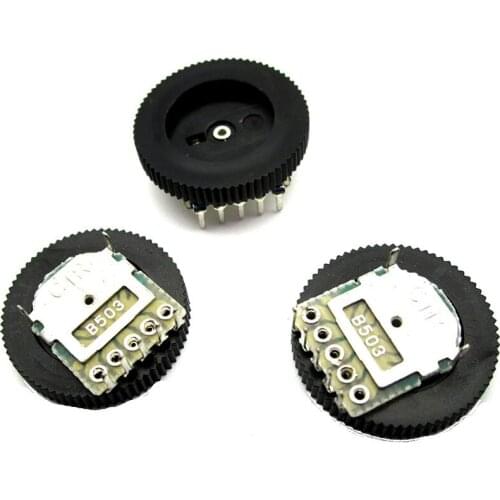 20pcs The New B503 50K 18 * 2MM 5 Foot Double Potentiometer Volume Control Dial Gear Turbo Potentiometer