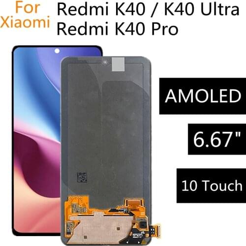 6.67" AMOLED For Xiaomi Redmi K40 Pro PLUS LCD Display Touch Screen Digitizer For Xiaomi Redmi K40 Ultra LCD Display