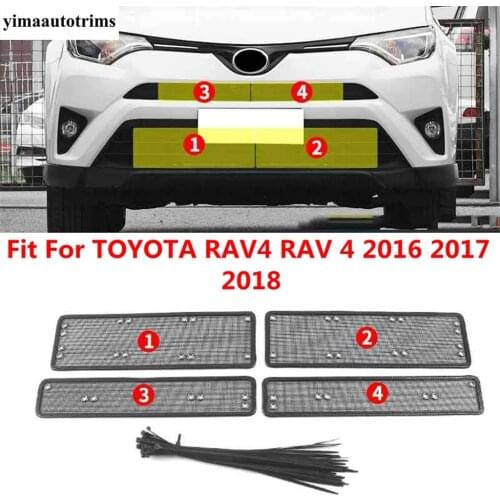 Car Insect Screening Mesh Front Grille Insert Net Cover Kit Trim Accessories Exterior Fit For TOYOTA RAV4 RAV 4 2016 2017 2018
