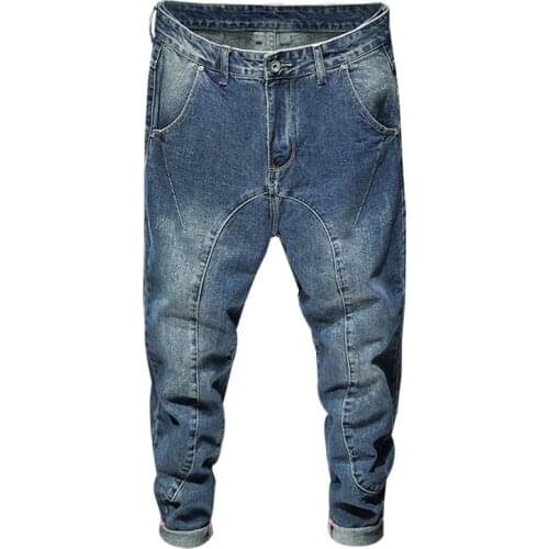 Harem Pants Men Wide Leg Pants Male Loose Fit Fashion Pockets Desinger Tapered Mens Trousers Casual Guinness Men Large Jean,232