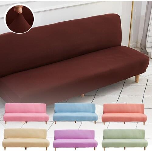 Dark Brown Color Folding Sofa Bed Cover Without Armrest Spandex Elastic Decorative Seat Furniture CouchCover for Living Room